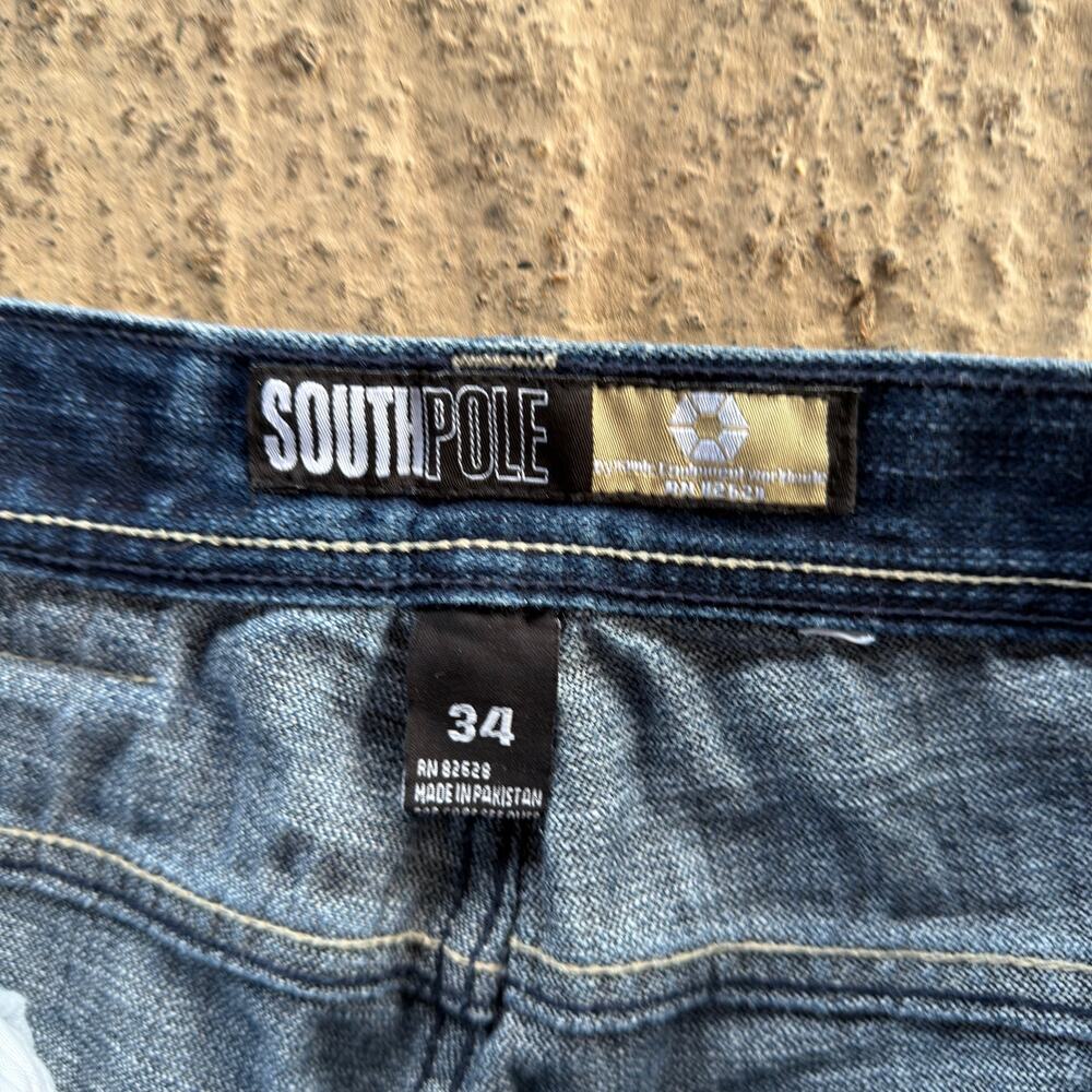 Vintage Southpole Jean Shorts Jorts Y2k 00s Skate Jessie Pinkman Grunge 34 Dark View 6
